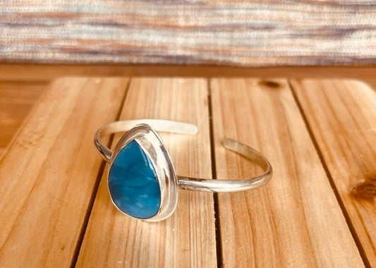 Owyhee Blue Opal pear shape cuff