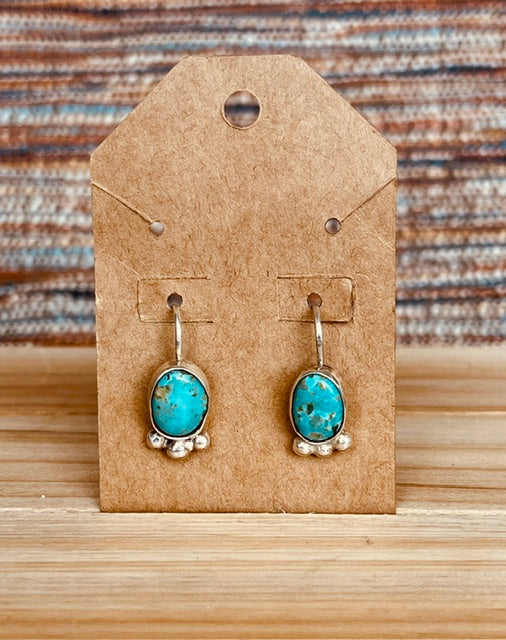 Turquoise oval dangle earrings