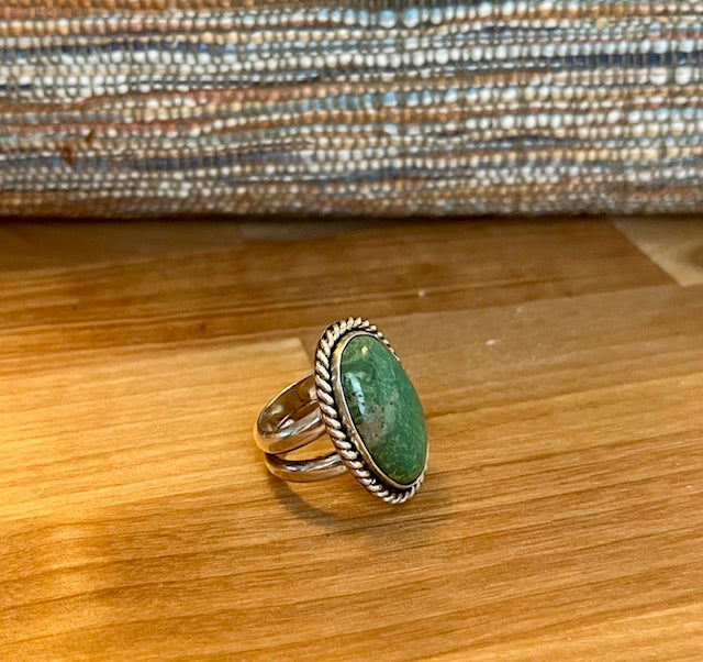 Handcrafted oval "Eliza"  turquoise ring
