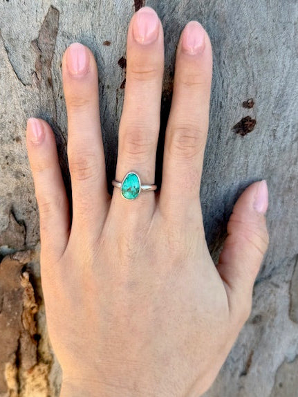 Handcrafted oval "Sonoran" turquoise ring