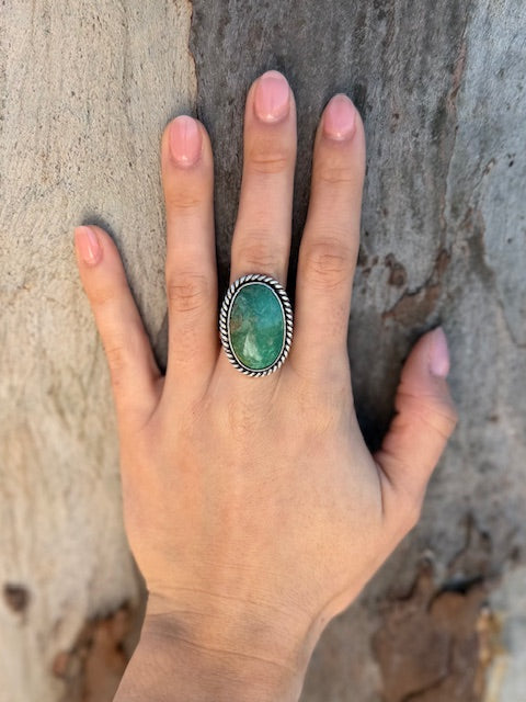 Handcrafted oval "Eliza"  turquoise ring