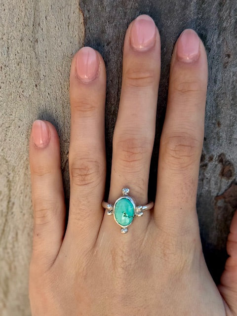 Handcrafted oval "Sonoran" turquoise ring