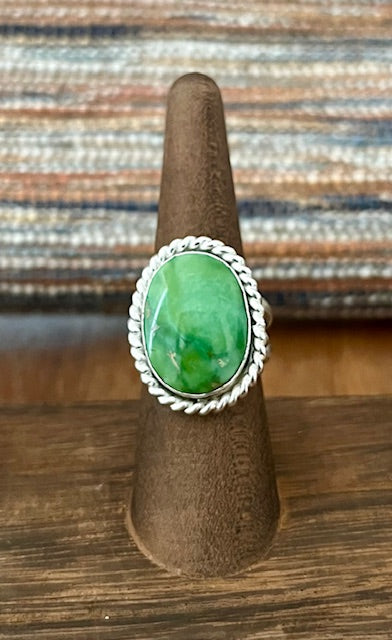 Handcrafted oval "Eliza" turquoise silver ring