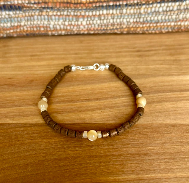 Plated Hematite beaded bracelet