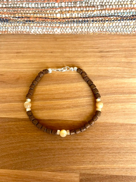 Plated Hematite beaded bracelet