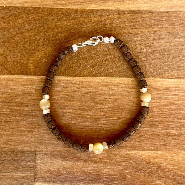 Plated Hematite beaded bracelet