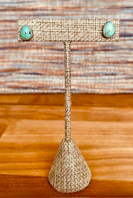 Turquoise pear stud post earrings